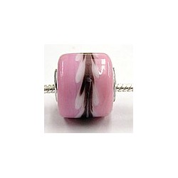 Pandorastyle kr. 3mm gat 13mm ton roze/strepen