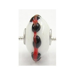 Pandorastyle kr. 3mm gat 12x20mm schijf wit/rood/z