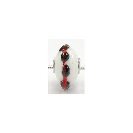 Pandorastyle kr. 3mm gat 12x20mm schijf wit/rood/z