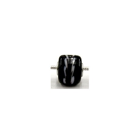 Pandorastyle kr. 3mm gat 13mm ton zwart/strepen