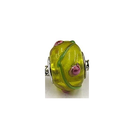 Pandorastyle kr. tr.geel met groene streep+bloem