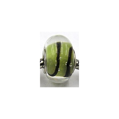 Pandorastyle kraal tr.geel bruine streep