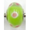 Pandostyle kraal 14mm groen roze/witte ogen