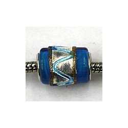 Pandorastyle kraal aqua zilverf. p.st.