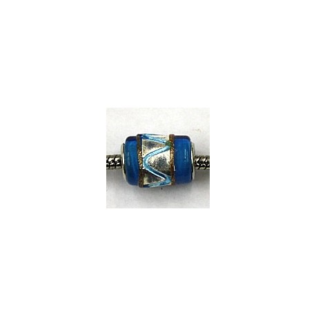 Pandorastyle kraal aqua zilverf. p.st.