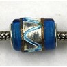 Pandorastyle kraal aqua zilverf. p.st.