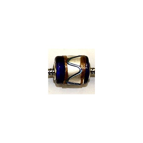 Pandorastyle kraal donkerblauw zilverf. p.st.