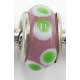 Pandorastyle kraal roze met lime stippen