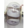Pandorastyle kraal paars trans. witte strepen