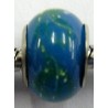 Pandorastyle kraal aqua gouden glitter witte str.