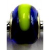 Pandorastyle kraal donkerblauw-geel