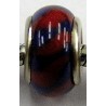 Pandorastyle kraal rood met donkerblauwe streepjes