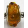 Pandorastyle kraal cognac met cognac puntjes