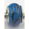 Pandorastyle kraal donker aqua met zwarte streep