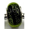 Pandorastyle kraal zwart met gele inside glitters