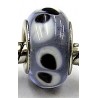 Pandorastyle kraal transp. grijsbl. zwart/witte st