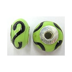 Pandorastyle 18mm groen/zwart 925 zilverkern