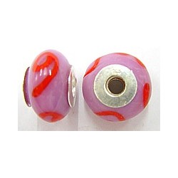 Pandorastyle 18mm rose/rood 925 zilverkern