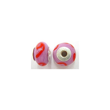 Pandorastyle 18mm rose/rood 925 zilverkern