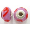 Pandorastyle 18mm rose/rood 925 zilverkern