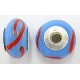 Pandorastyle 17mm l.blauw/rood 925 zilverkern