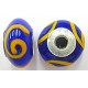 Pandorastyle 18mm blauw/oranje 925 zilverkern