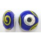 Pandorastyle 18mm blauw/oranjegeel 925 zilverkern