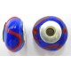 Pandorastyle 17mm blauw/rood 925 zilverkern