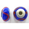 Pandorastyle 17mm blauw/rood 925 zilverkern