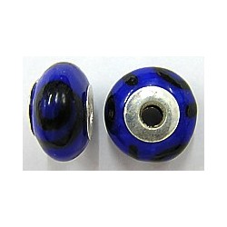 Pandorastyle 18mm blauw/zwart 925 zilverkern