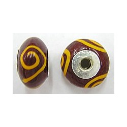 Pandorastyle 18mm roodbruin/oranje 925 zilverkern