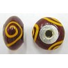 Pandorastyle 18mm roodbruin/oranje 925 zilverkern