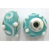 Pandorastyle 18mm turkoois/wit 925 zilverkern
