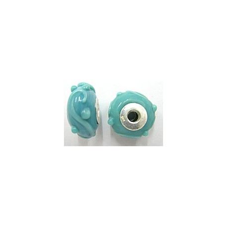 Pandorastyle 18mm turkoois 925 zilverkern