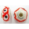 Pandorastyle 18mm wit/rood 925 zilverkern