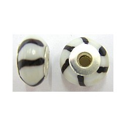 Pandorastyle 18mm wit/zwart 925 zilverkern