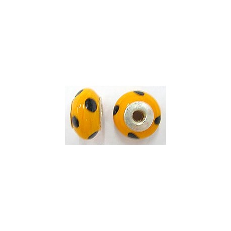 Pandorastyle 18mm oranje/zwart 925 zilverkern