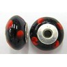 Pandorastyle 18mm zwart/rood 925 zilverkern