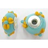 Pandorastyle 18mm turkoois/oranje 925 zilverkern