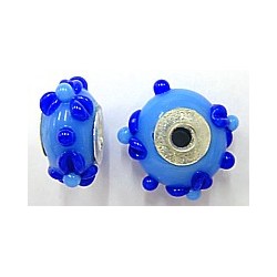 Pandorastyle 18mm l.blauw/blauw 925 zilverkern