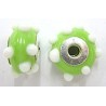 Pandorastyle 20mm l.groen/wit 925 zilverkern