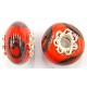 Pandorastyle 18mm rood/zwart verzilverde kap