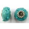 Pandorastyle 18mm turkoois verzilverde kap