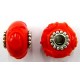 Pandorastyle 18mm oranjerood verzilverde kap