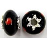 Pandorastyle 18mm zwart/rood VERGULDE kap