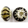 Pandorastyle 18mm rookgrijs/zwart verzilverde kap