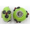 Pandorastyle 20mm groen/zwart verzilverde kap