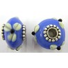 Pandorastyle 20mm l.blauw/wit verzilverde kap