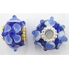 Pandorastyle 20mm blauw/wit+l.blauw VERGULDE kap