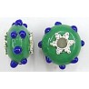 Pandorastyle 20mm groen/blauw verzilverde kap
